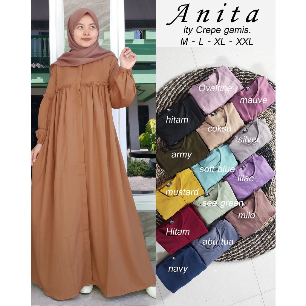 Gamis Ity Crepe Rempel/ Dress Ity Crepe L-XL