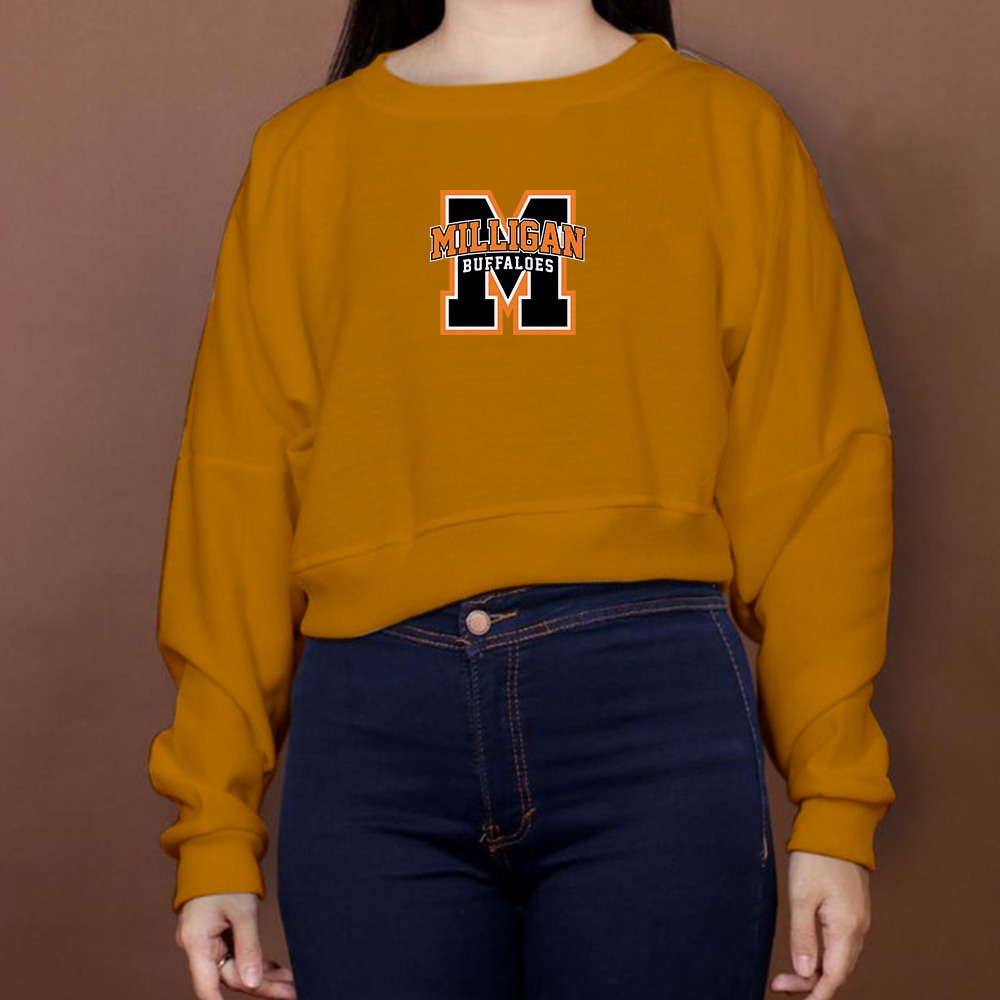 SWEATER WANITA CROP OVERSIZE MILLIGAN BUFFALOES - ATASAN KEKINIAN TERLARIS