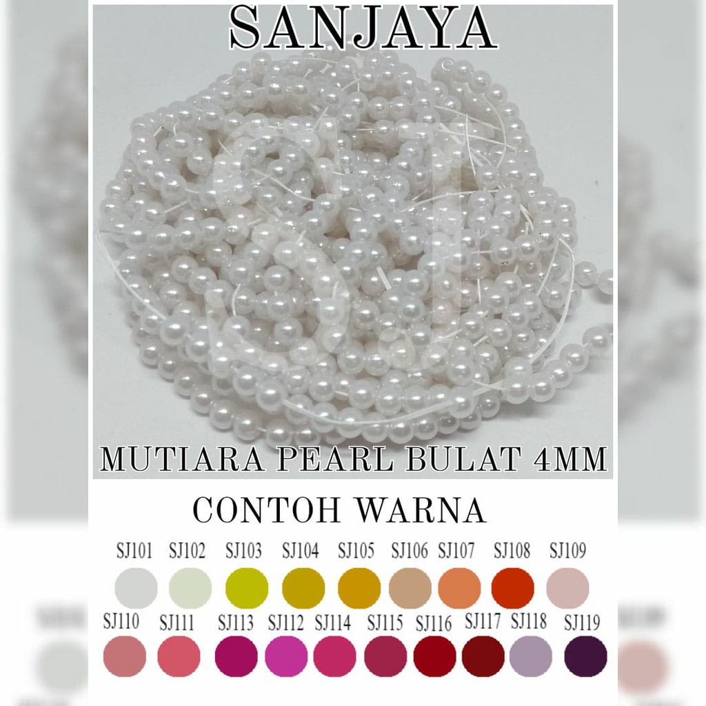 [1 Pon (450 Gram)] Manik Ringan / Mote Ringan / Mutiara Ringan Sintetis / Manik Mutiara Bulat 4Mm / Mutiara Pearl Bulat 4Mm