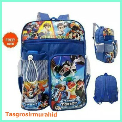 Tas ransel sekolah model spiderman free sendal dan jam tangan Bahan Prada Printing premium M0K1