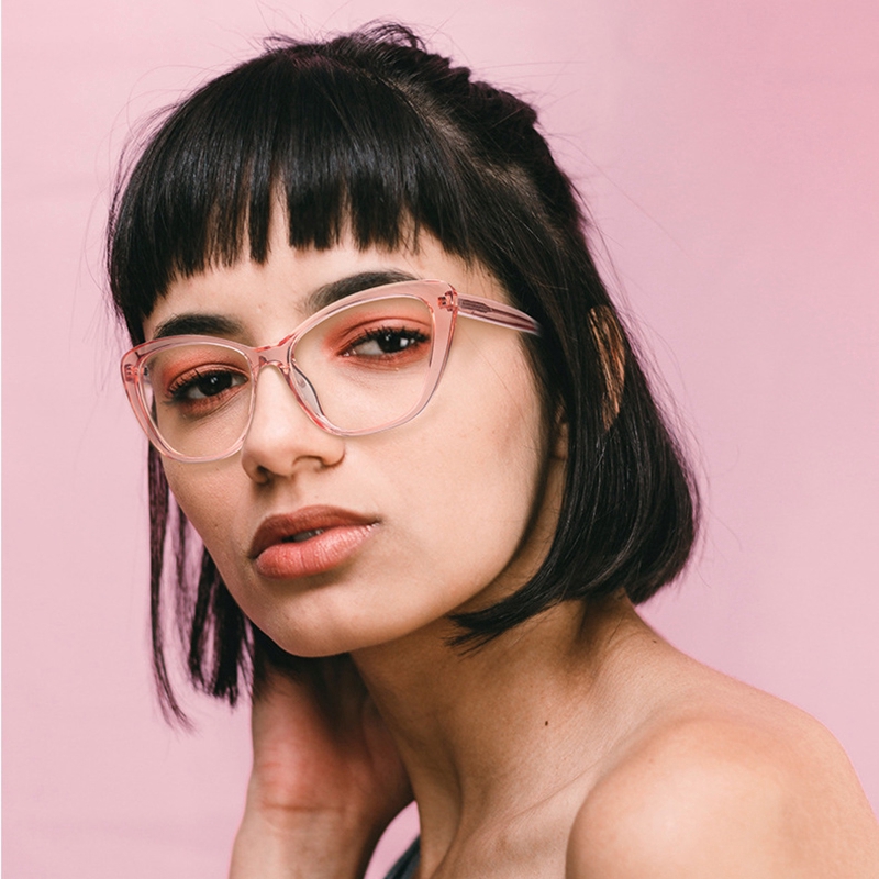 (YUZHU) Bayar di Tempat High Quality TR90 Fleksibel Frame kacamatawanita Vintage mata kucing kacamata