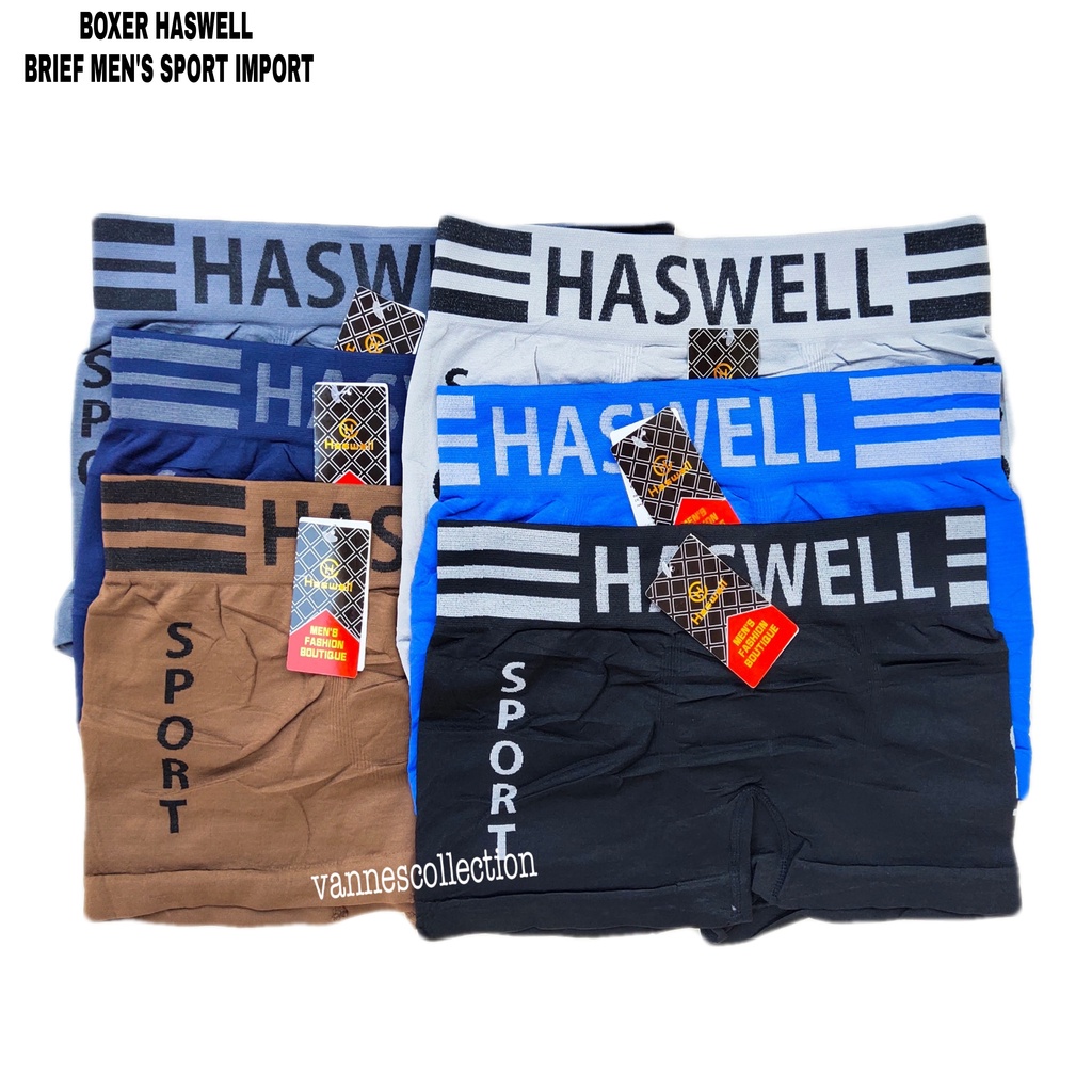 Celana Dalam Boxer HASWELL Sport - CD Boxer Pria Dewasa Import