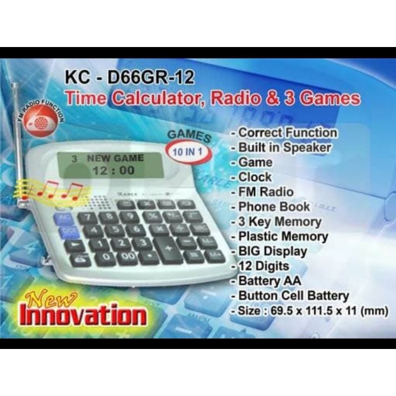 

kalkulator Radio/Kalkulator multifungsi KARCE /Radio/Phonebook/Game/World time/OBRAL