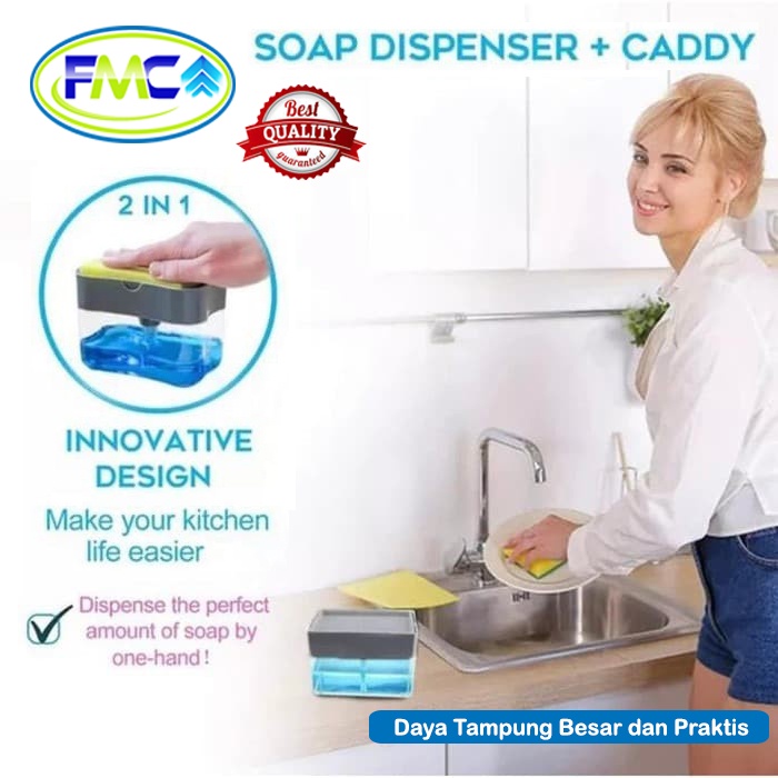 Dispenser Sabun Cuci Piring Otomatis Tempat Spons Busa Sponge Dapur Cuci Piring Hemat Sabun Premium Murah Praktis