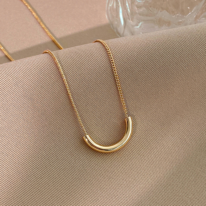 XiaoboACC Kalung Rantai Klavikula Lapis Emas 14k Gaya Korea