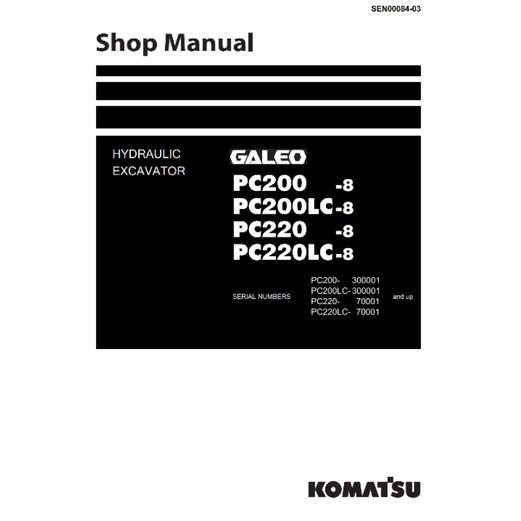 shop manual excavator komatsu pc 200-8