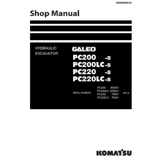 

shop manual excavator komatsu pc 200-8