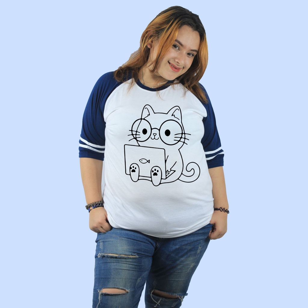 Kaos Wanita Raglan Jumbo New 4XL 3XL XXL XL L M Raglan New