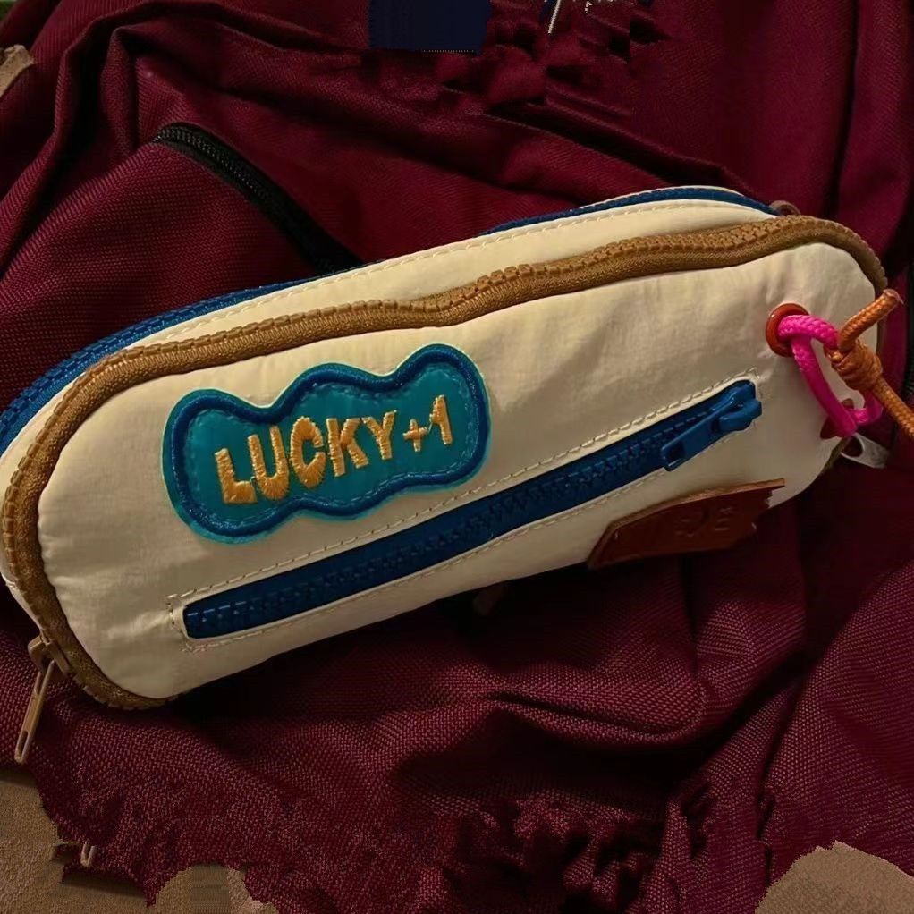 Sera 2022 Ruosu Liangpin Baru Lucu Kontras Warna Pensil Case Kapasitas Besar Mahasiswa Kotak Pensil Multi Fungsi Double Layer Tas Penyimpanan