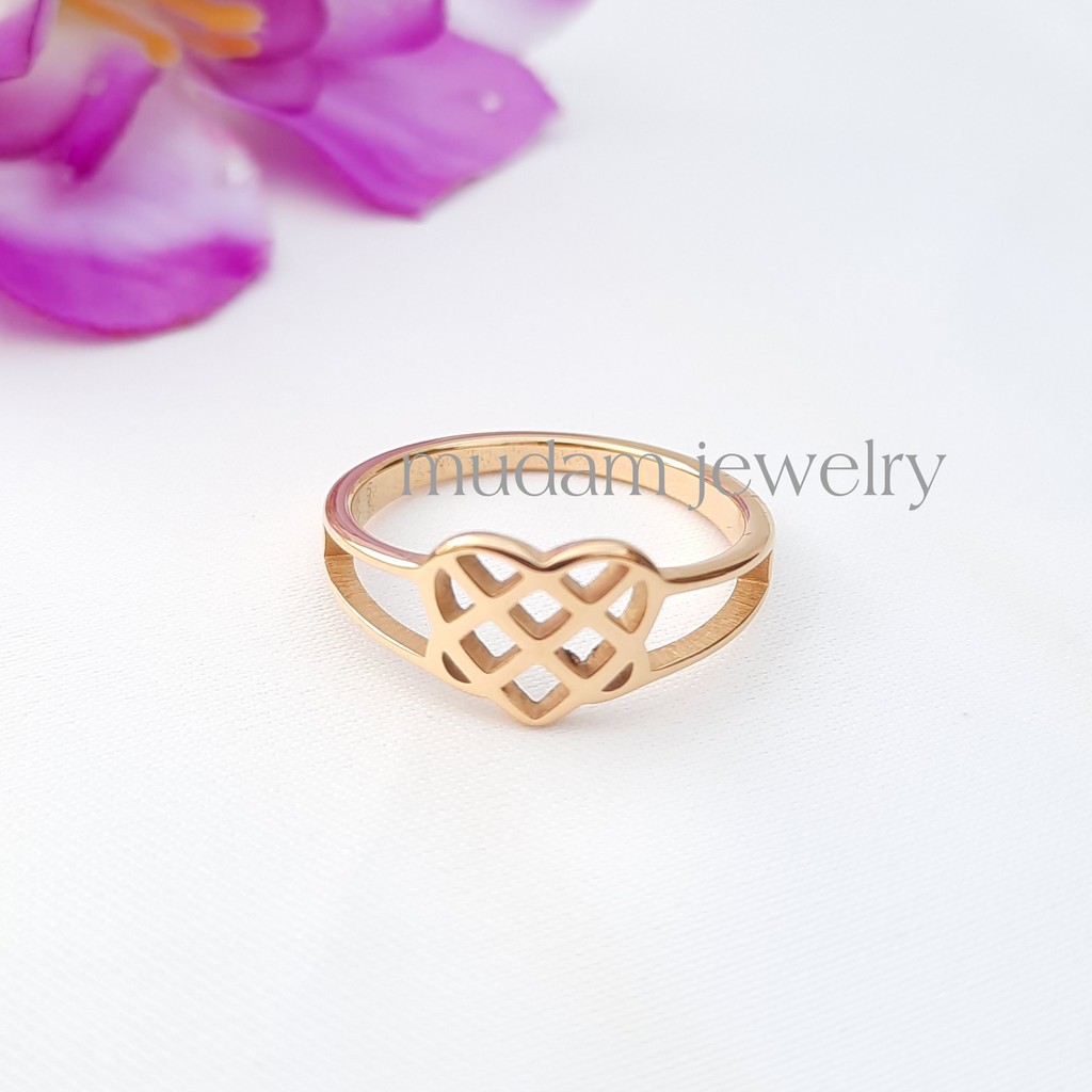 Cincin Titanium Love Ikatan Cinta/ ASLI Cincin Viral/ Cincin Kekinian Warna Rosegold dan Gold