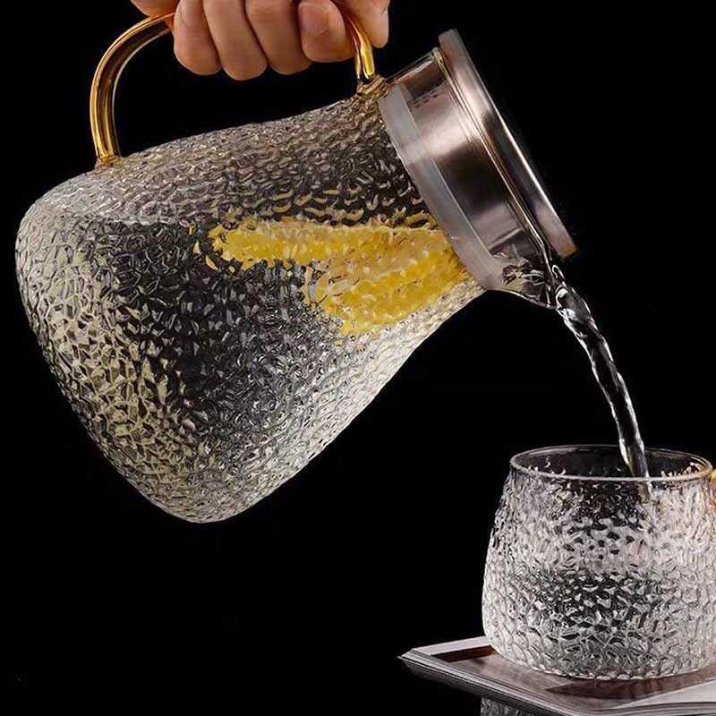 Teko Pitcher Kaca Teh Minuman Teapot Borosilicate Glass Elegan Unik