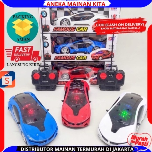 MAINAN ANAK MOBIL REMOTE CONTROL SPORT CAR  BERLAMPU 3D NEW EDITION / RC CAR TERBARU