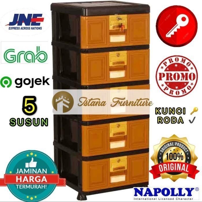LEMARI PLASTIK / RAK PLASTIK SERBAGUNA / EXCEL / LACI PLASTIK 5 SUSUN