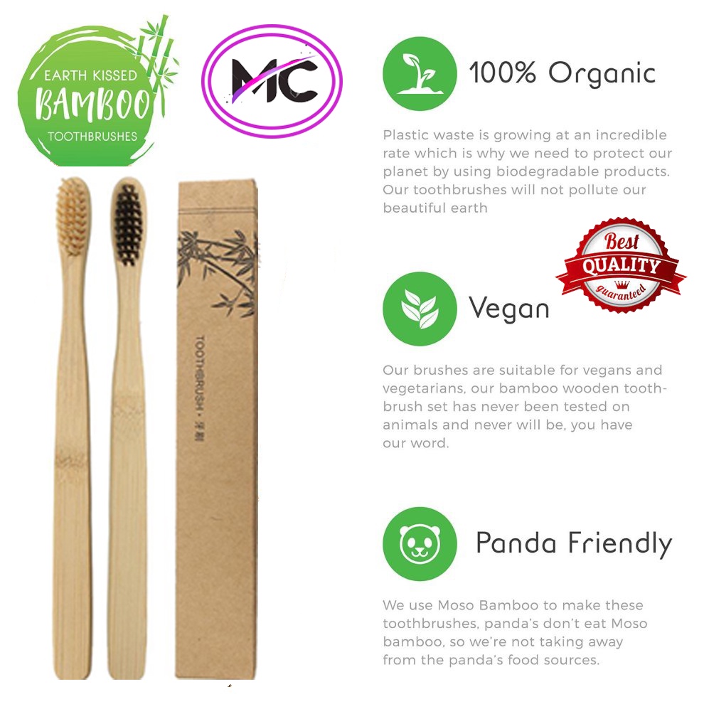 Sikat Gigi Bambu Arang Extra Soft Eco Friendly Bamboo Toothbrush Natural  Lembut Bersih Aman Untuk Gigi Premium Murah