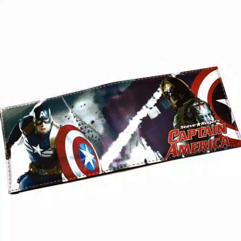 6.6 Shopee Belanja Gratis!! Dompet Kulit Anak Laki-Laki Gambar Superhero Captain Amerika Batman Transformer Ironman Avengers Dll