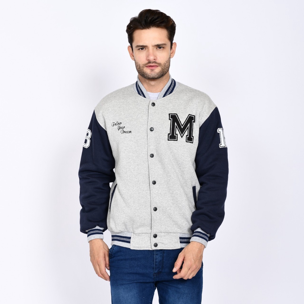 JAKET VARSITY PRIA - JAKET BASEBALL BOJIEL - JAKET SIMPLE VINTAGE FULL BORDIR FLEECE