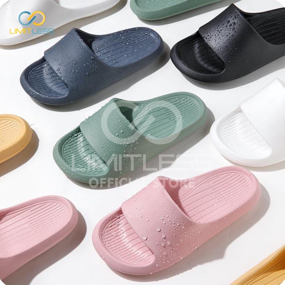 Sandal Wanita Selop Jelly EVA Sandal Cewek Korea Lucu Kamar Mandi Sendal Wanita Slip On Fashionable