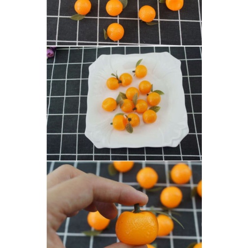 4pcs buah hias jeruk hias baby orange mandarin imlek hiasan buah replika buah buahan pajangan jeruk 