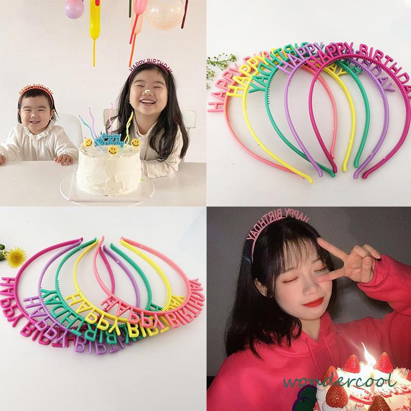 Huruf ikat kepala ulang tahun HAPPY BIRTHDAY ikat kepala ulang tahun anak-anak topi ulang tahun mahkota-Won
