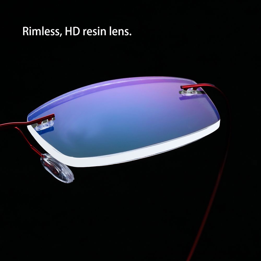 TOP Strength +1.0~+4.0 Memory Titanium Vision Care Rimless Reading Glasses Men and Women Flexible Ultralight Eyewear Presbyopic Eyeglasses/Multicolor