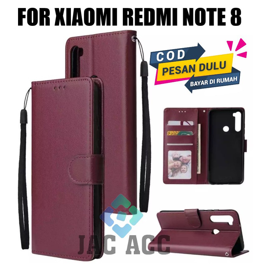 DOMPET HP UNTUK XIAOMI REDMI NOTE 8 LEATHER FLIP CASE  XIAOMI REDMI NOTE 8