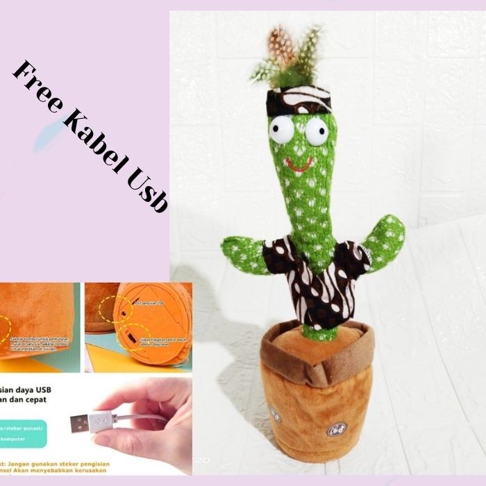 Boneka Kaktus Goyang Bersuara Mainan Dancing Cactus Talking Toys