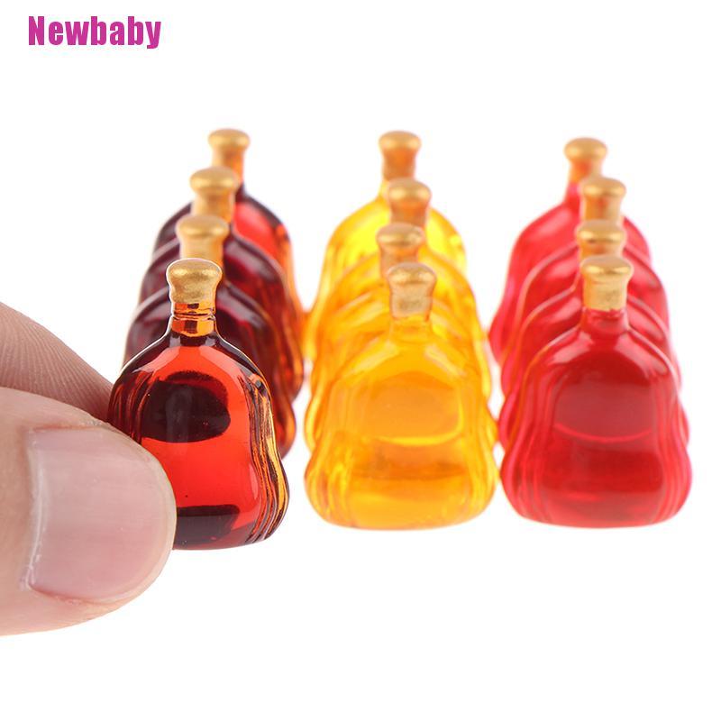 (Newbaby) 10pcs Miniatur Botol Wine Untuk Aksesoris Rumah Boneka/Bermain Peran