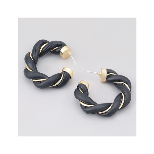 LRC Anting Tusuk Fashion C-shaped Twist Braided Winding Alloy P6506