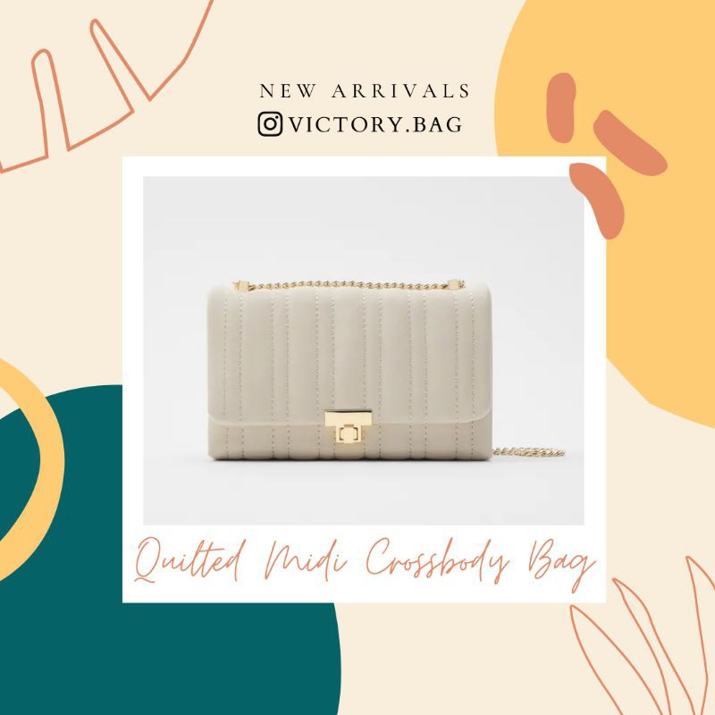 Tas Wanita Zara Quilted Midi Crossbody Bag Tas Selempang Wanita