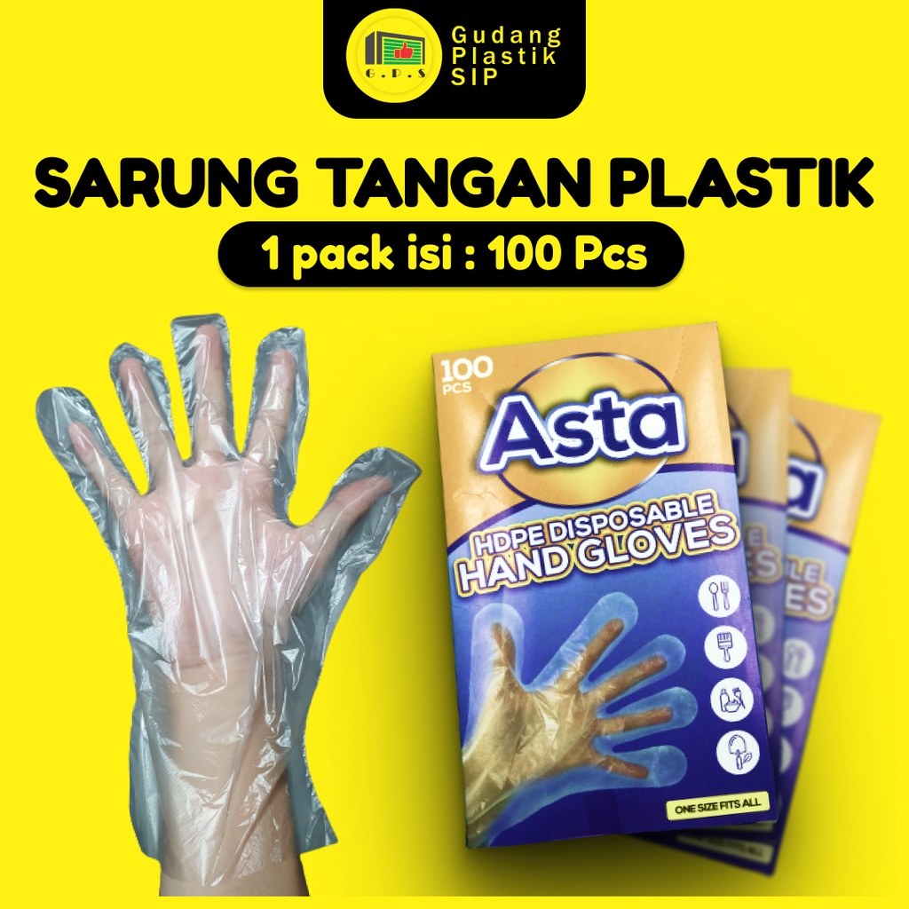 Sarung Tangan Plastik isi 100 Higenis // Serbaguna // Disposable Hand Gloves