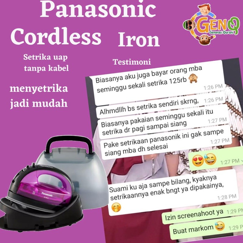 Setrika Uap Tanpa Kabel Panasonic Cordless Iron NI-WL41 GARANSI RESMI PANASONIC