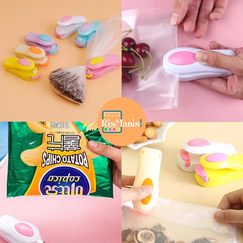 PORTABLE SEALING MACHINE - Penyegel Perekat Plastik Kemasan Snack Packing Praktis Hand Sealer Mini