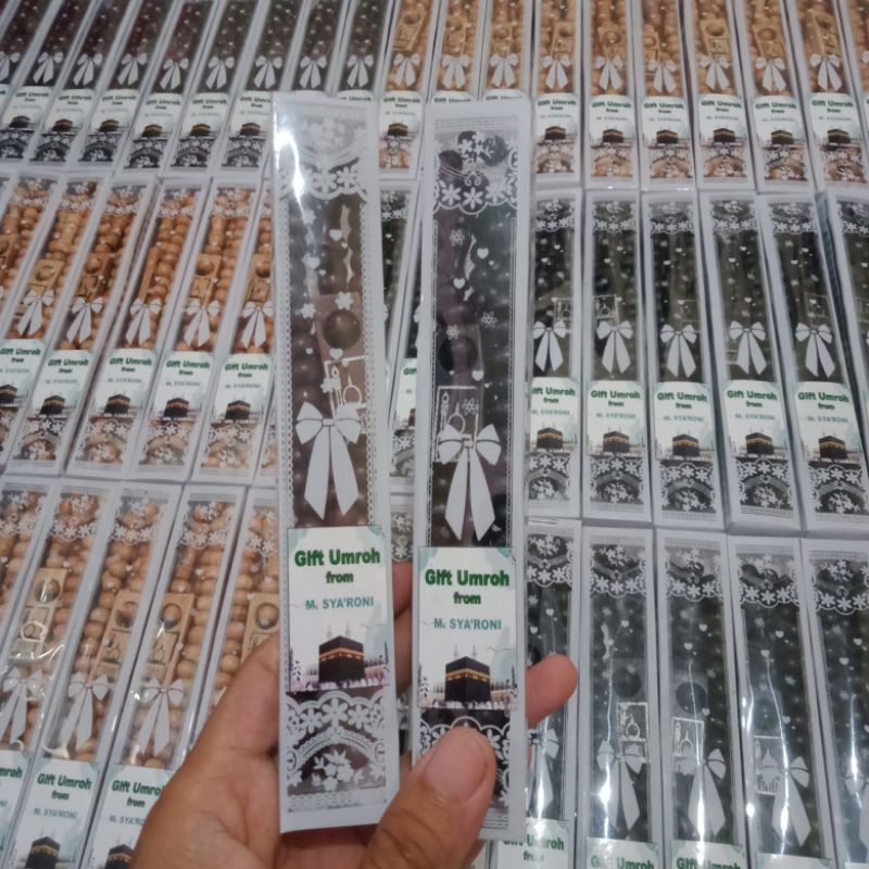 Souvenir Tasbih 99 Butir kemasan mika kartu ucapan