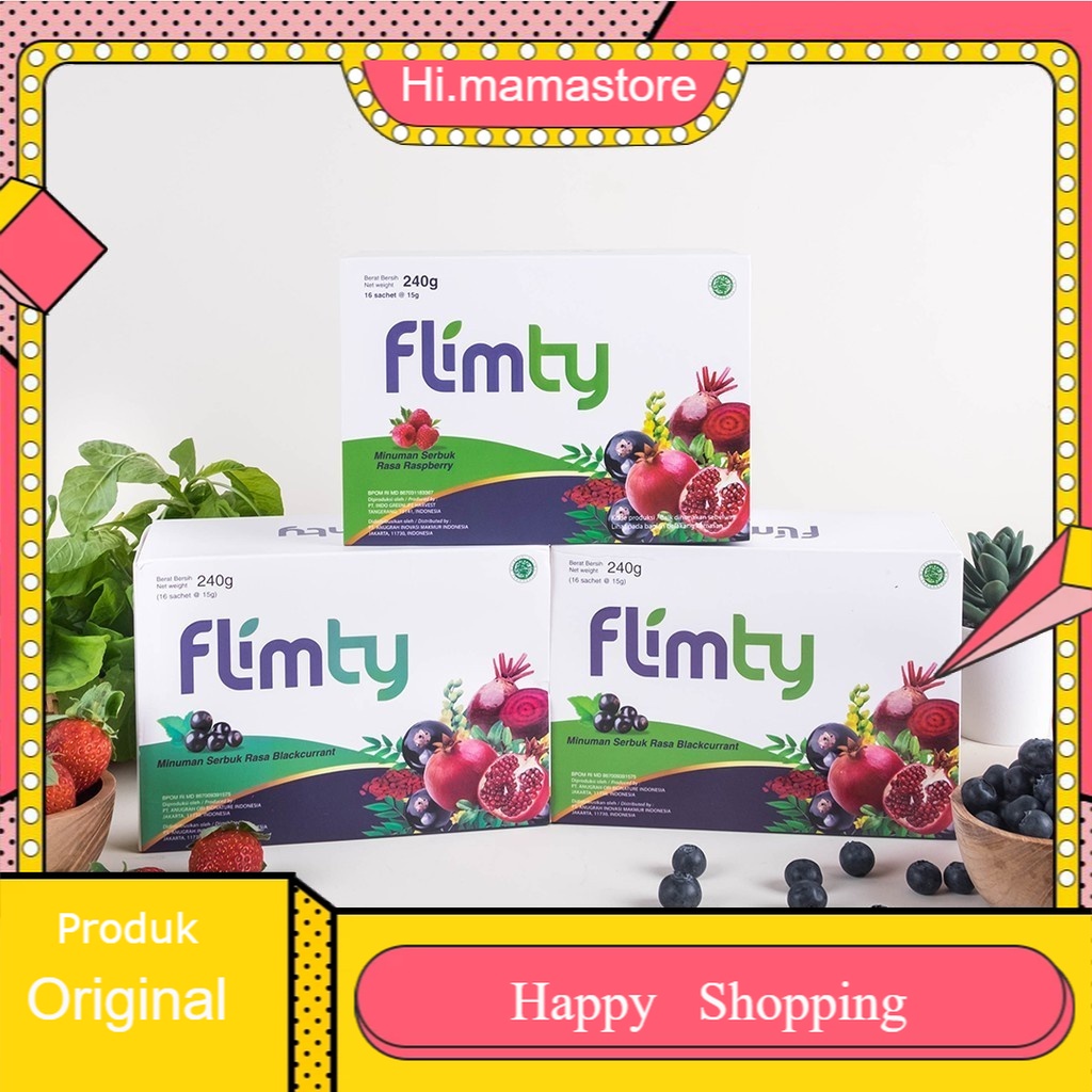 

Flimty Fiber | Detox | Antidioksidan Rasa Blackcurrant/Raspberry/mangga- 10 Box