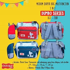 Promo !! Dialogue Baby Tas Bayi Medium 3 in 1 Dumbo Series DGT 7308 - tas besar baby dialogue series dumbo