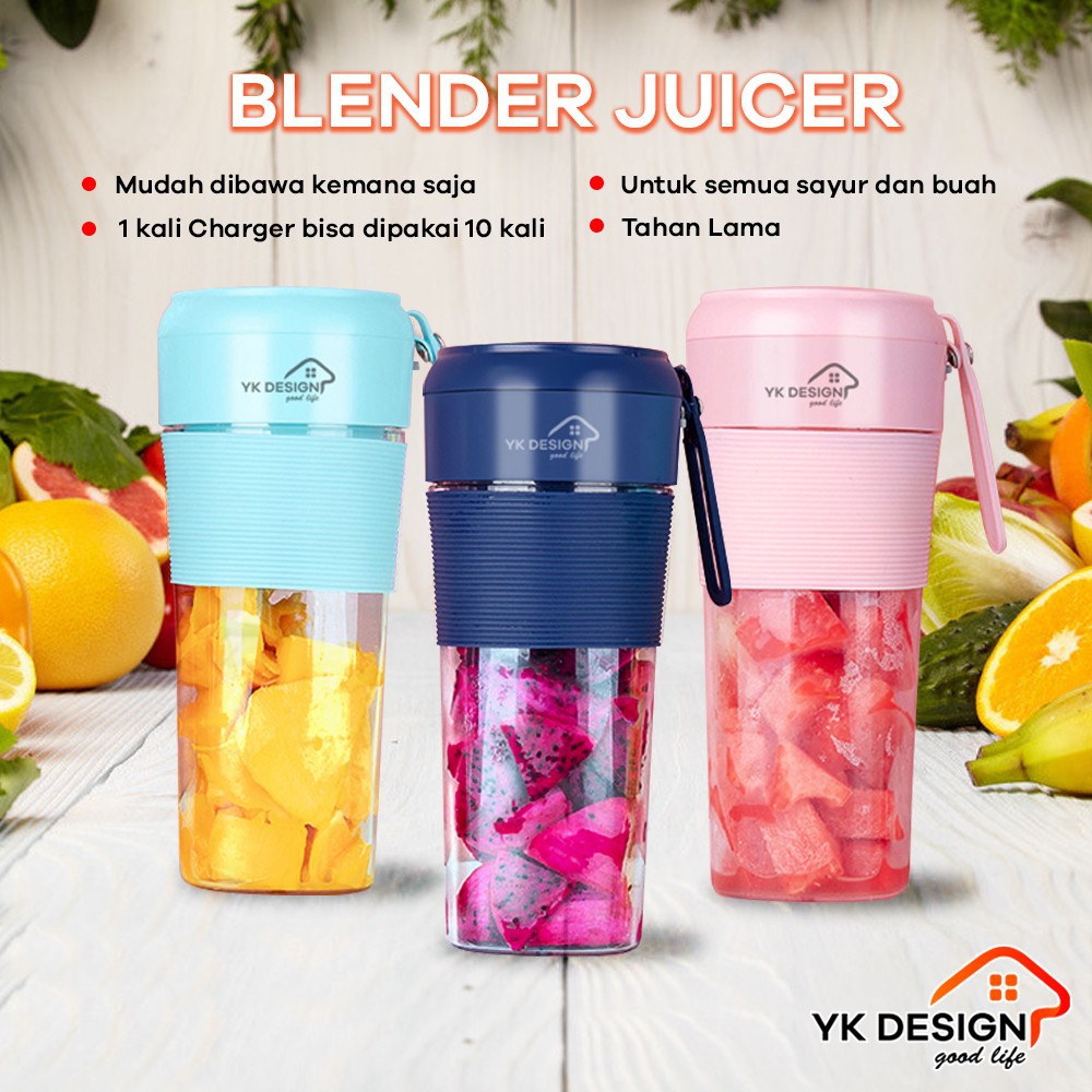 YK DESIGN YK-100 Blender Juicer Portable / Blender Buah Cup 300 ml Mudah DIbawa Kemana-mana-0