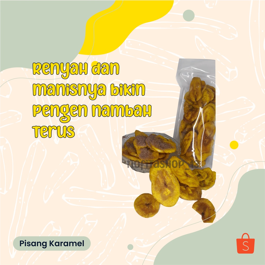 

Makanan Ringan Cemilan Snack Jajajan Pisang Caramel / Carramel / Karamel / Aroma Kiloan Murah Instan Enak