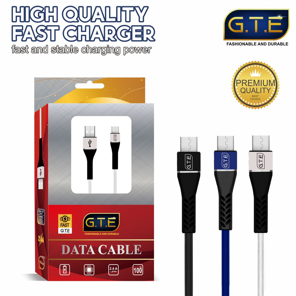 Kabel Data Mikro USB GTE Fast Charging 2.4A