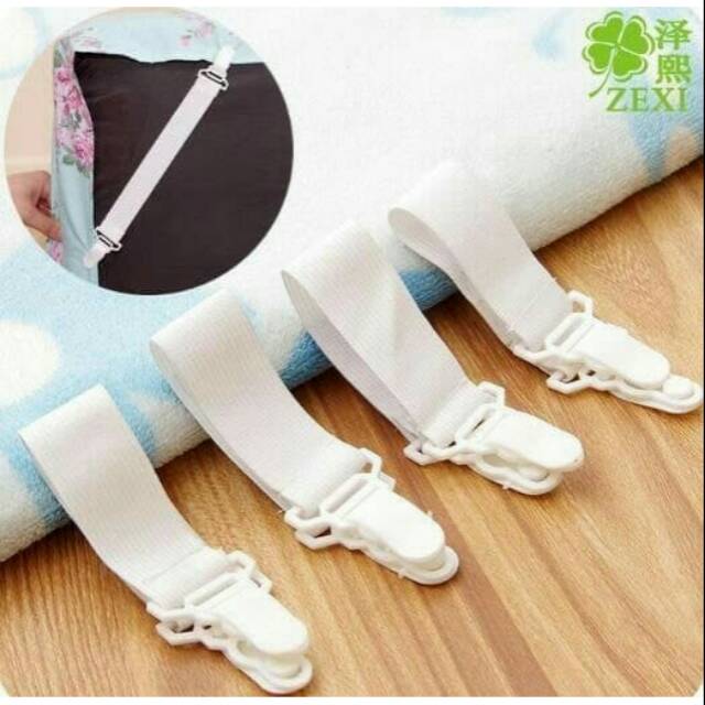 Tali Ikat Sprei - Sheet Gripper isi 4 per set- Jepit Penjepit Ujung Sprei - Bed Sheet Grip