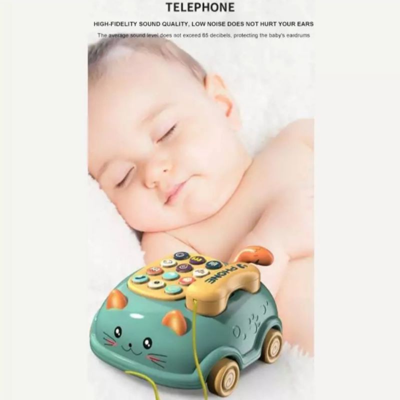 baby pull telephone toys mainan telepon bayi