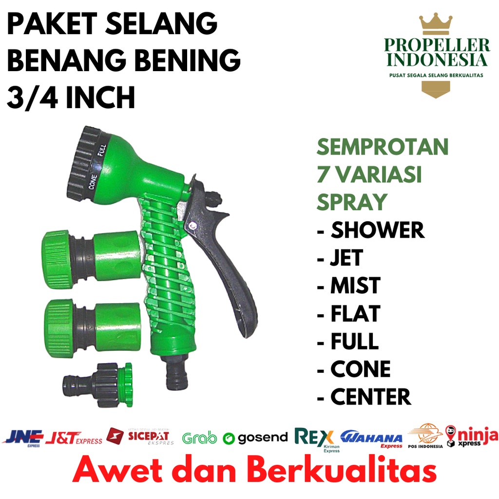 Paket Selang Benang Bening 3/4Inch Hose Variasi 5m 10m 15m 20m 25m