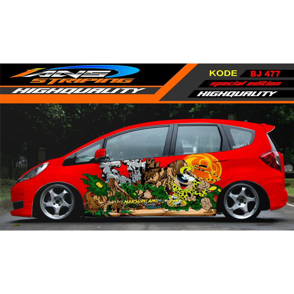 VARIASI STICKER MOBIL JAZZ, BRIO, AGYA, YARIS, SWIFT, SIGRA / DECAL STICKER MOBIL / STIKER MOBIL