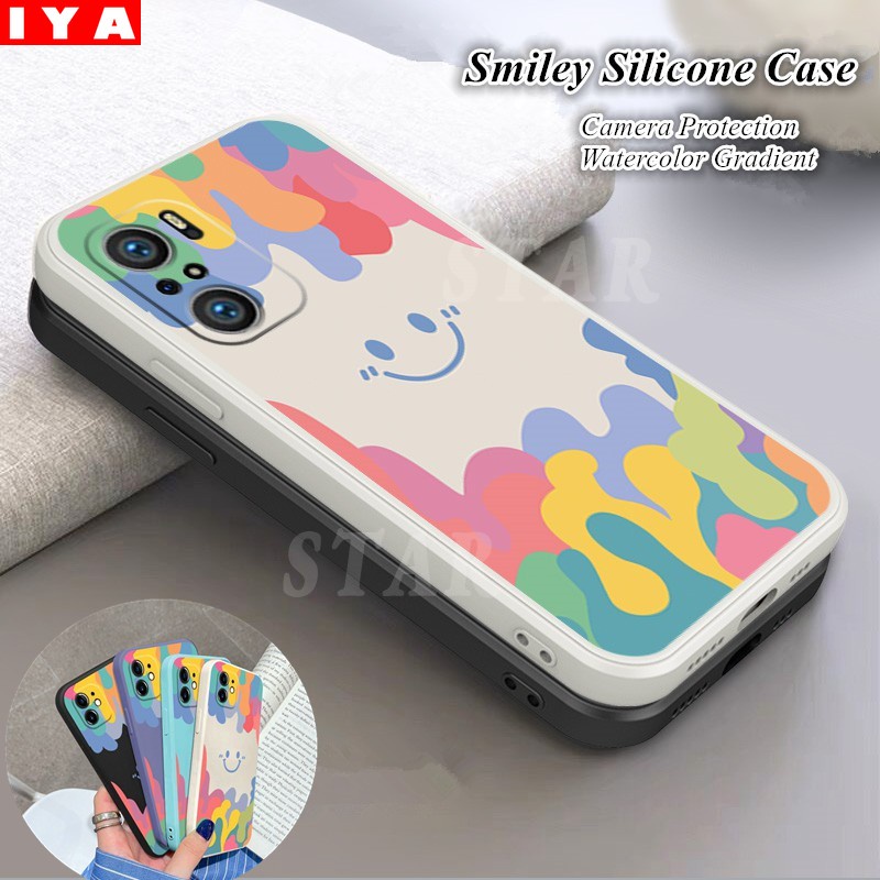 Case NFC Motif Smiley Untuk Redmi 10 Redmi Note 11 11S Note10 Pro 10S Xiaomi Poco X3 Pro X3 M3 Redmi 9T Note 8 Pro Note 7 Note 9 Pro Note9S