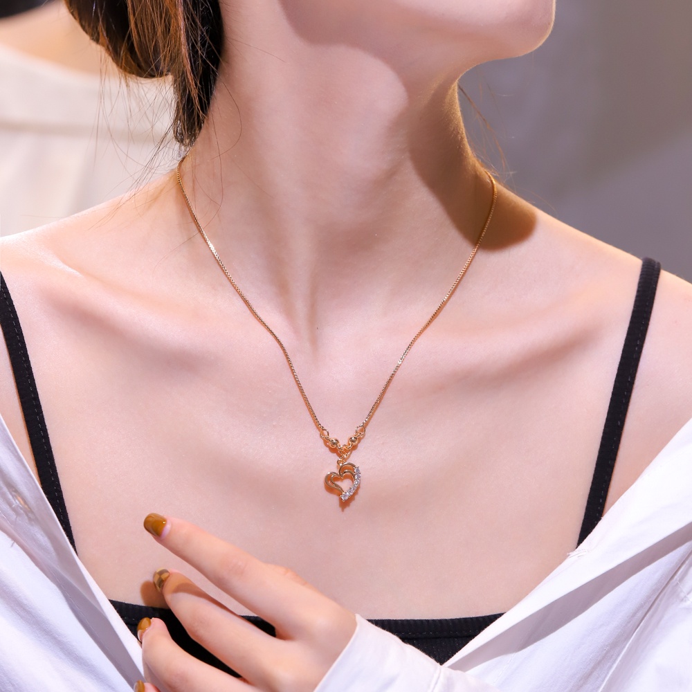 ✨D.G.C✨ ✅Kalung Korea Anti Karat Hati Liontin Kalung Wanita Titanium Perhiasan Emas Untuk Wanita Necklace Aksesoris Fashion Kalung D002-658