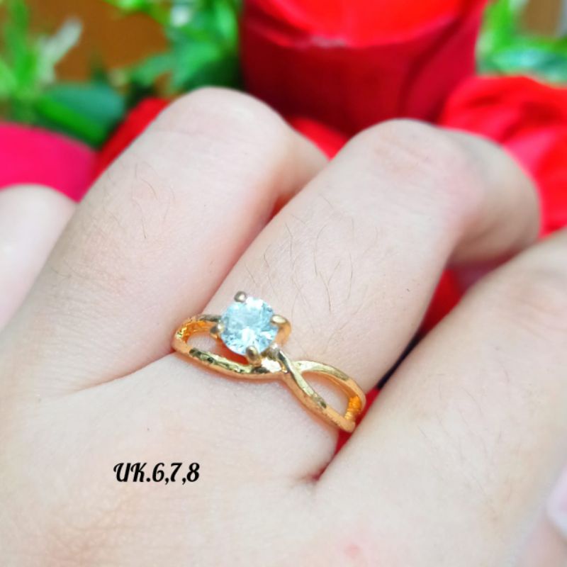 Set TITANIUM Perhiasan Wanita Mata Zircon Menawan Anti Karat