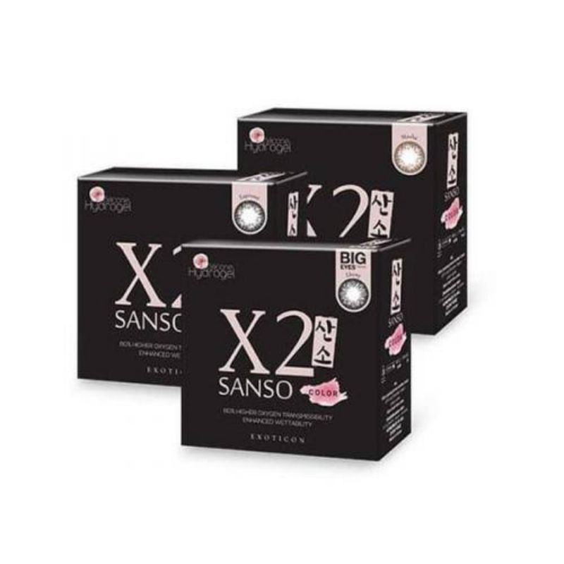 SOFTLENS X2 SANSO BLACK NORMAL &amp; MINUS -0.50 sd -3.00 FREE LENSCASE MOCHA EBONY ESPRESSO - BY EXOTICON / Softlen Soflen Soflens