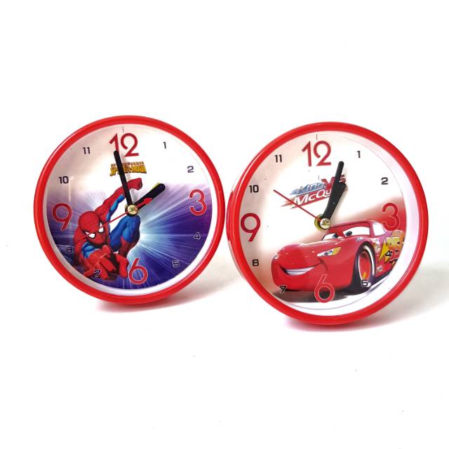 Jam weker anak spiderman /cars alarm clock nyaring