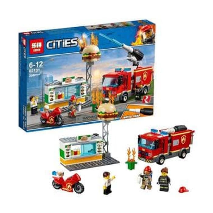 Lepin 02131 -  Cities Burger Bar Fire City - Mobil Pemadam