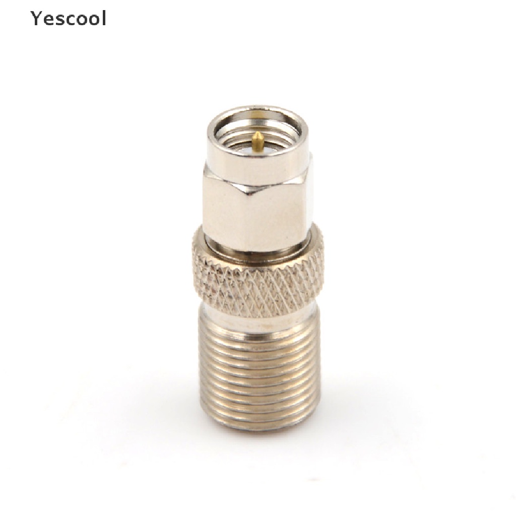 Yescool Adapter Konektor Kabel Coaxial Tipe F Female Ke SMA Male Warna Silver