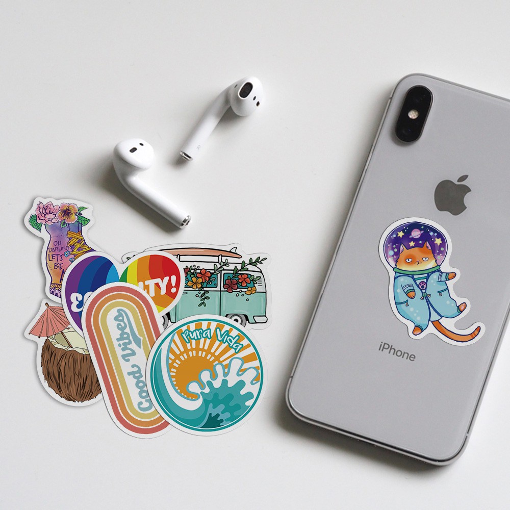 50Pcs Vsco Small Fresh Stickers Cute Cartoon Pattern Mobile Phone Case luggage Graffiti Waterproof Stickers